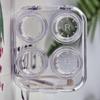 Two-Piece No-Twist Press-On Transparent Contact Lens Case - Portable Double Colored Storage
