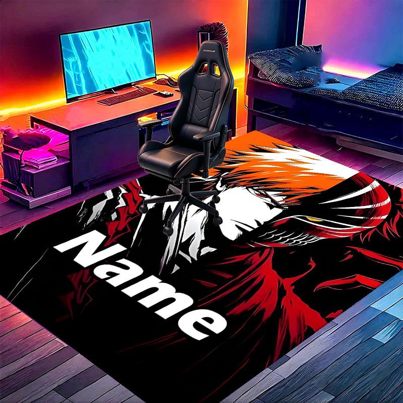 Custom Name Personalized BLEACH Print Carpet, Versatile Home Decor Rug, for Playroom, Apartment, Balcony, Entryway, Hallway Gift