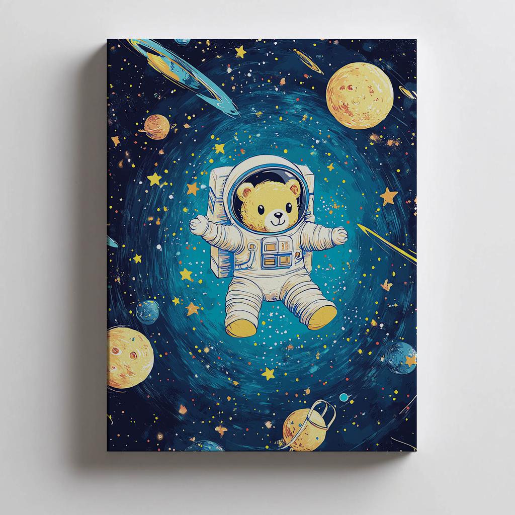 Plakat Kosmiczny Miś Astronauta Plakat Kosmiczny Miś Astronauta, 70X100 Cm, Bez Ramy, Papier Matowy 230 Gsm