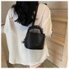 Ladies' Elegant Woven Bucket Bag Crossbody Bag - Detachable Shoulder Strap, Magnetic Buckle Design, Large Capacity Handbag