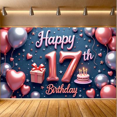 Floral Design Teen Birthday Banner Party Backdrop Event Banner for Birthday Party Holiday Celebration Teen Celebration