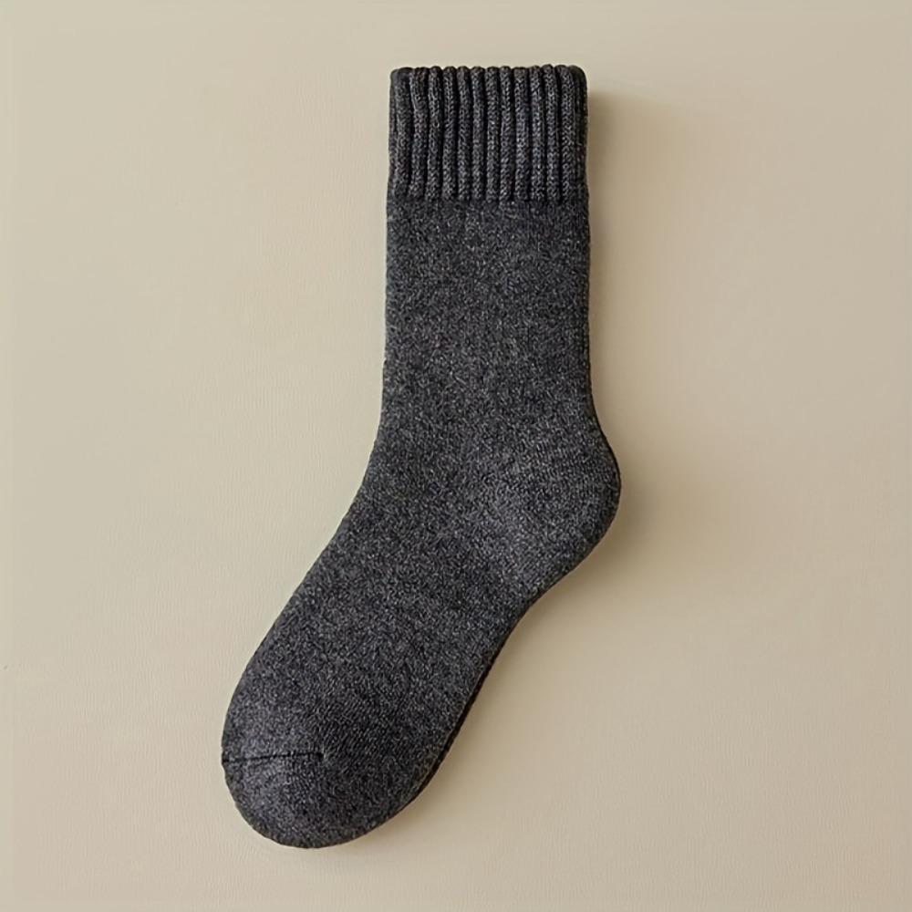 

Casual Cashmere Fuzzy Wool Socks Thick Solid Color Winter Warm Velvet Socks Thermal Mid Tube Socks For Women One Size