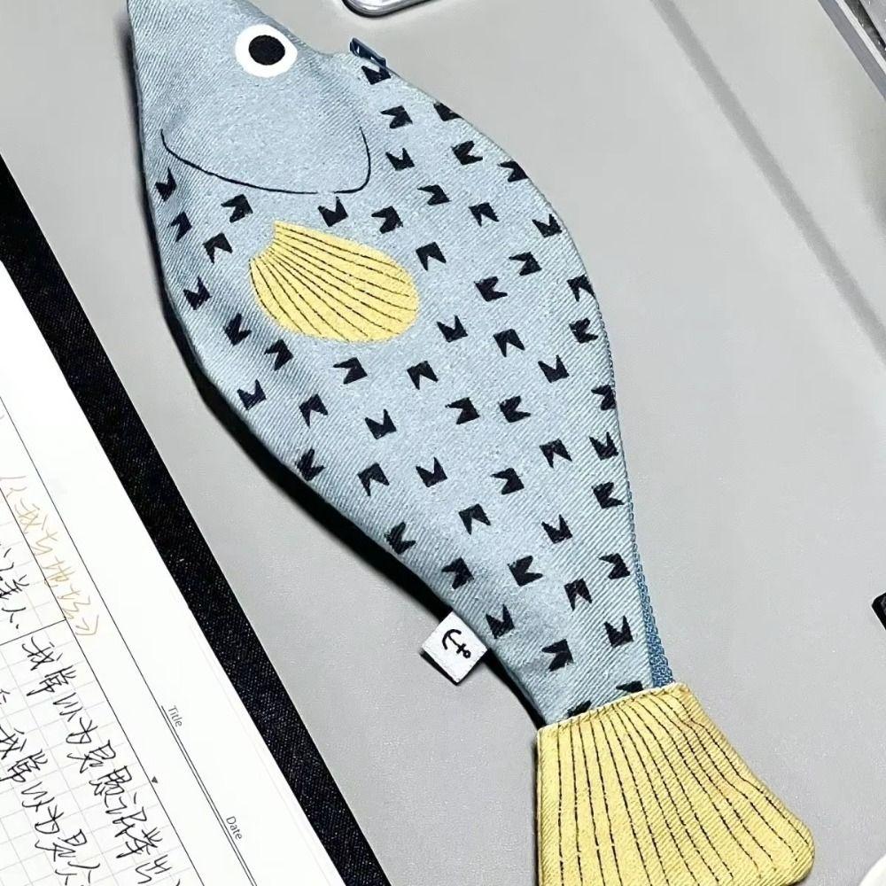 Creative Pencil Case Grouper Shape Stationery Storage Bag Novelty Fish Pencil Bag  Makeup Organizer