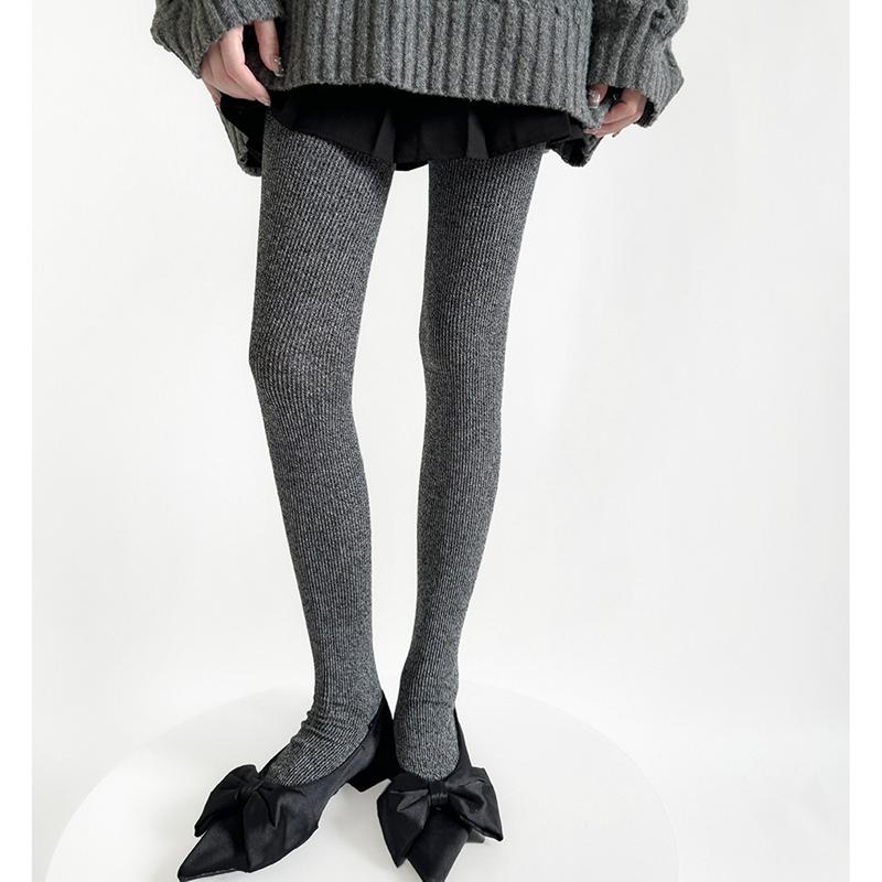 6 Colors Winter Pantyhose Women Fashion Korean Style Wool Catton Warmer Tights Slim Leg Stretch Bottom Thigh Stockings Girls