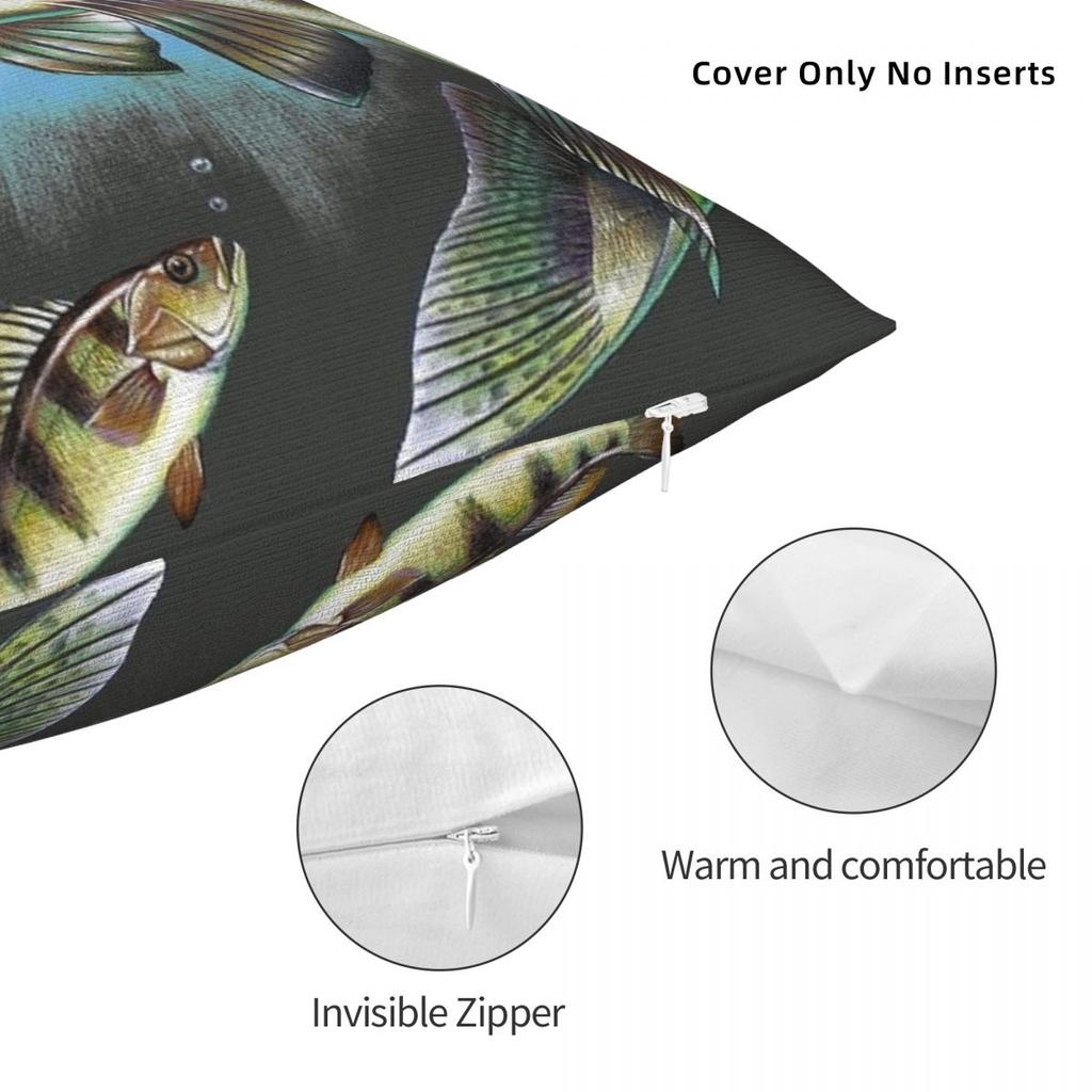 Vintage Fish Trout Pillow Cover Cartoon Fishes Cute Funny Pillow Case For Sofa Car Home Decor Cushion Cover SoftPillowcases Gift