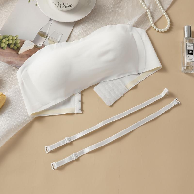 

Бюстгальтер Push Up без бретелек Удобный беспроводной бюстгальтер Bandeau Безрукавные топы-трубы Bralettes XL белый