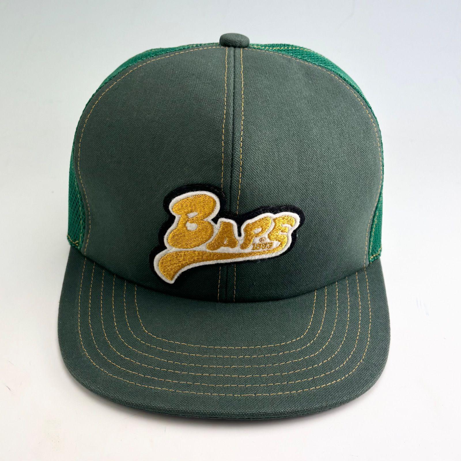Used Good Condition A BATHING APE Mesh Cap Green Ape BAPE Script Logo