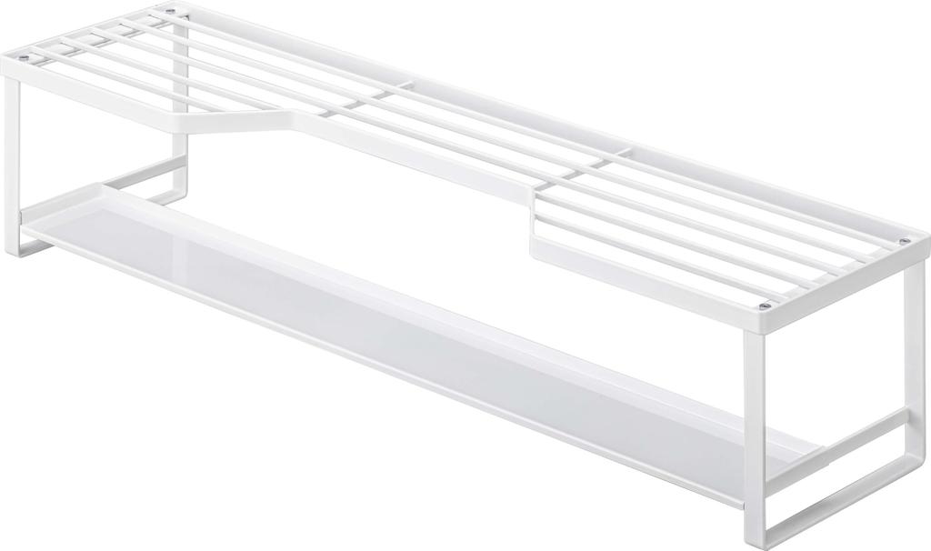 Yamazaki Tower Stovetop Back Rack with Exhaust Vent for 60cm W70 x D18 x Sliding Exhaust Vent Cover with Product 5268 Cover, Stoves, White, Approx.
