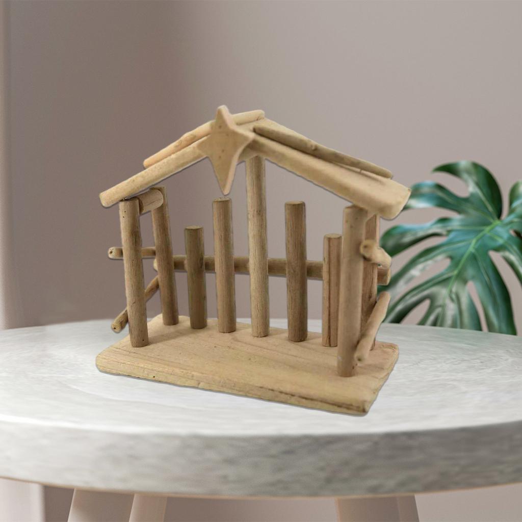 1pc Christmas Nativity Scene Figurines Statue Manger Ornament Home Office