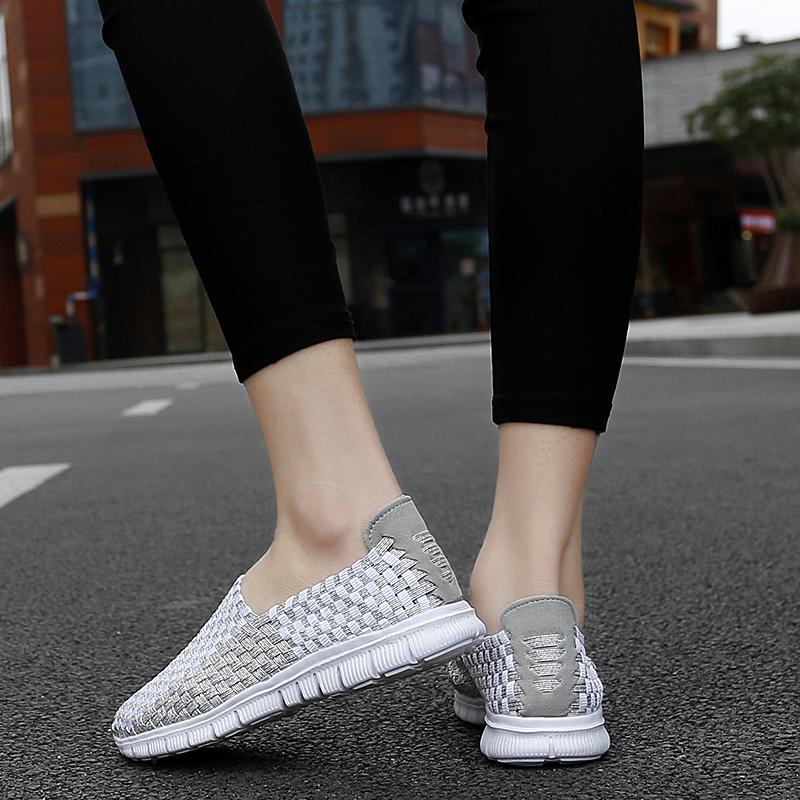 Summer Women Lightweight Slip On Sneakers Casual Plus Size Flats Moccasins Soft Beach Walking Sports Shoes