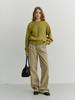 Deonseuteu Unisex Buttoned Crewneck Sweater_Udsw6A107_Olive