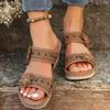 Summer New Snals Flower Large Size-44 Cool Slippers Rhinestone Sandals Women's Slope Heel One-word Slippers