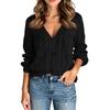 Women's Solid Color Long Sleeve Cutout V-Neck Knitted Cardigan Sweater