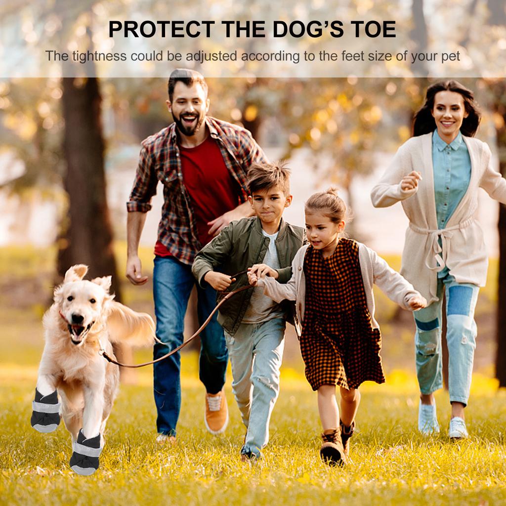 4pcs Dog Shoes Pet Breathable Anti-skid Outdoor Footwear Reflective Puppy Small Size Soft Bottom Lightweight Durable