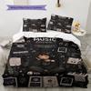 Music Lover Girl Vinyl Record Print 3 Pieces Duvet Cover Set Music Theme Bedding Set Bedroom Home Decor Without Pillow Core Comforter