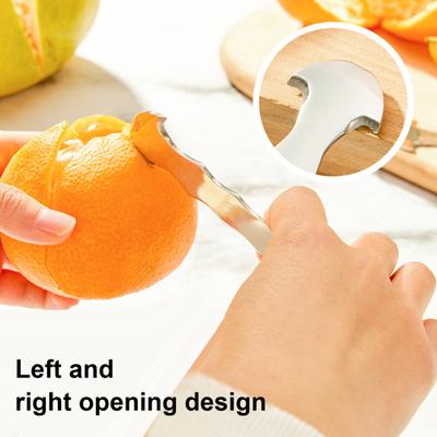 Descascador de laranjas Easy Peel Citrus Peeler Aço inoxidável Triangular-Blade Zigzag-Shovel Descascador Gadget para laranjas, limões e toranjas