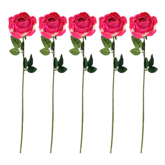 Artificial Roses Long-lasting Faux Silk Flowers Realistic Fake Roses with Flexible Stems for Vase Flower Arrangements Home Wedding Decor