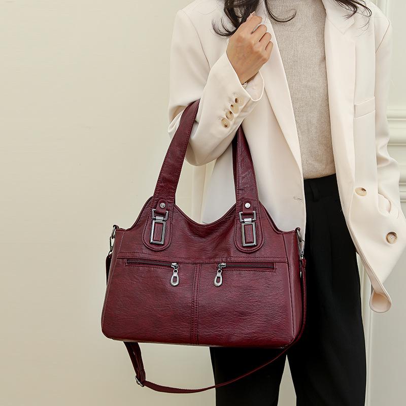 Trendy Dámský Batoh Retro Velké Kapacity z Měkké Kůže