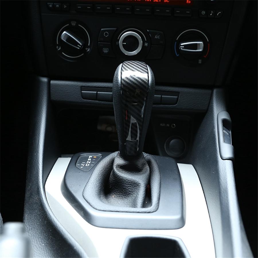 2PCS Steering Wheel Cover And Gear Shift Knob Head Cover Fit For BMW 3 Series E90 E92 E93 Carbon Fiber Look