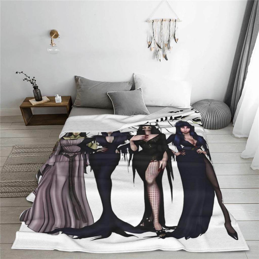 Elviras Mistress Of The Dark Flannel Blanket Quality Super Soft Horror Movie Bedding Throws Travel Office Bedroom Bedspread