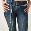 Metallic Chain Waist Chain With Handcrafted Beaded Design For Trendy Fashion Enthusiasts