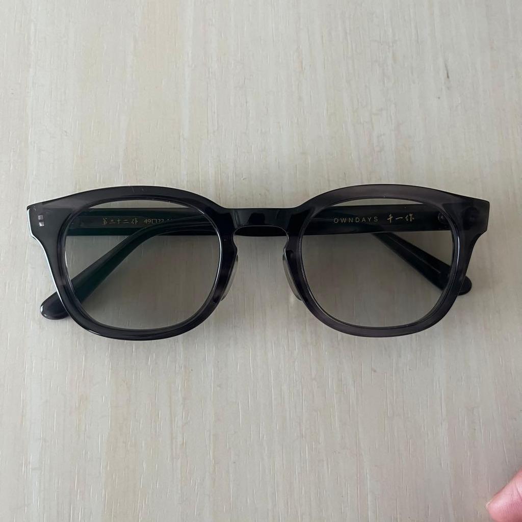 Used Beautiful item OWNDAYS made by Senichi Celluloid Visible light control lens Gray Glasses made in Sabae