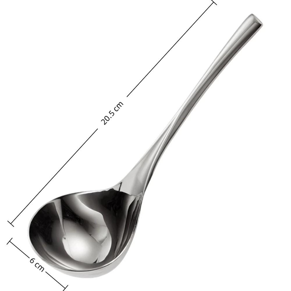 Minimalist Stainless Steel Stainless Steel Spoon Long Handle Thicken Hot Pot Scoops Durable Rice Spoon Kitchen Use