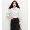 French Style Elegant White Five-Sleeve Women's Shirt - 2026 Spring Collection, Perfect for Petite Figures