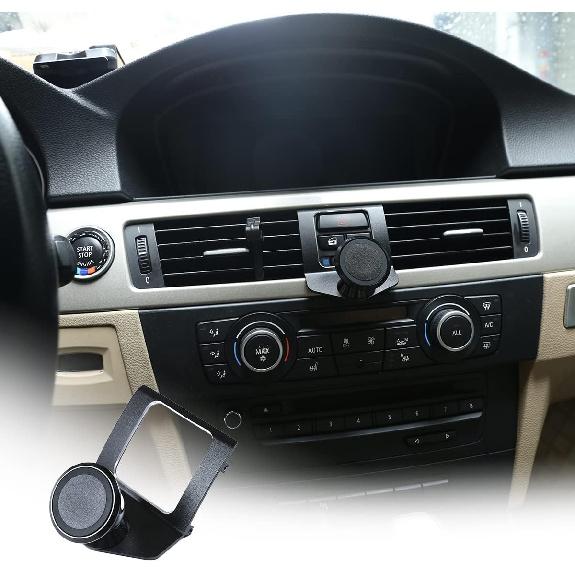 

Aluminum Alloy Car Center Console Air Vent Mobile Phone Holder for BMW 3 Series E90 E92 2005-2012 Car Accessories (Black) чорний