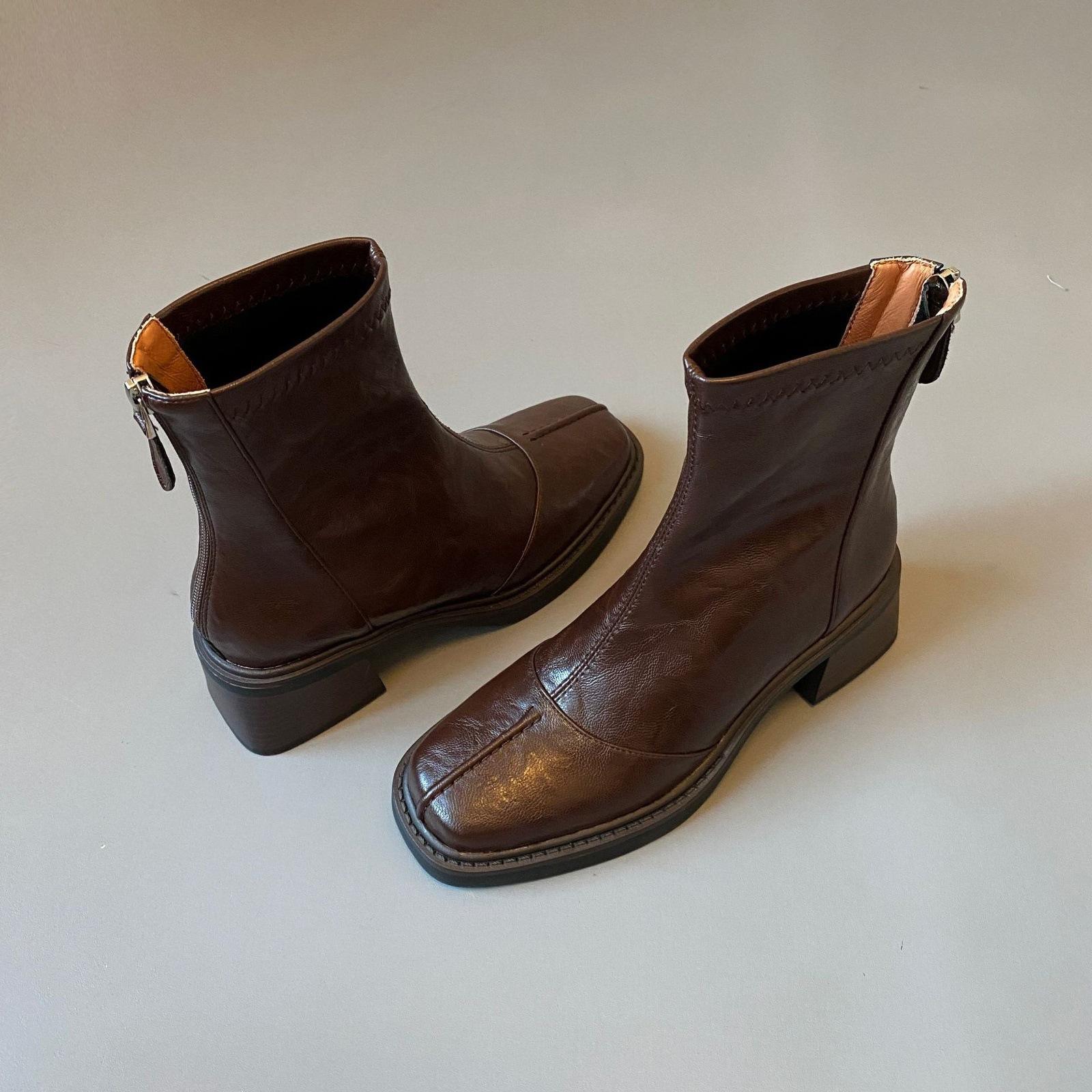 Cowhide Version Leather Martin Boots Women`S