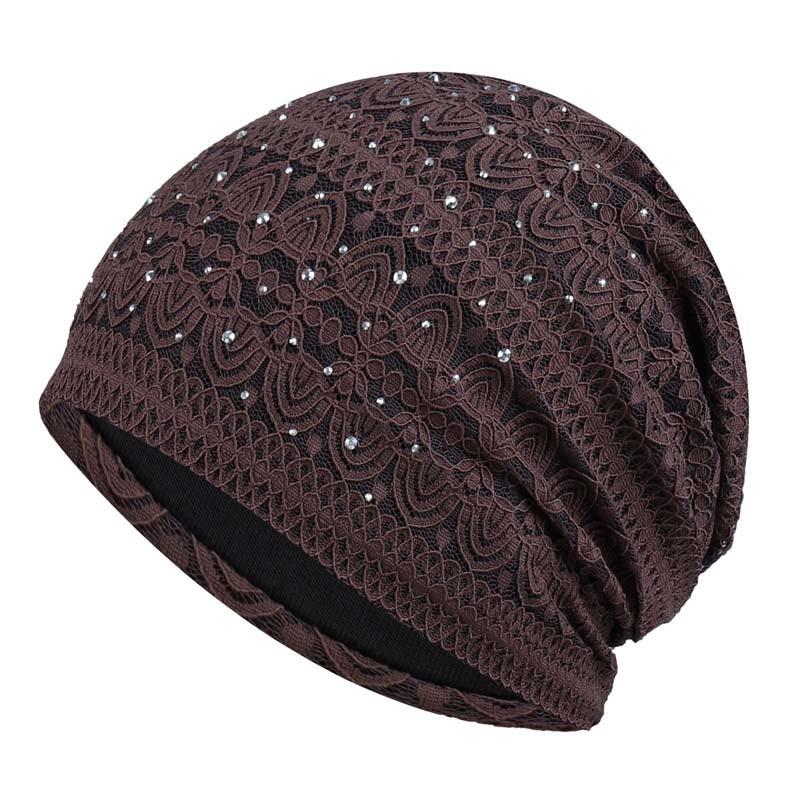 Womens Knit Hat With Lace Overlay Breathable Sun Protection For Spring And Summer Wear