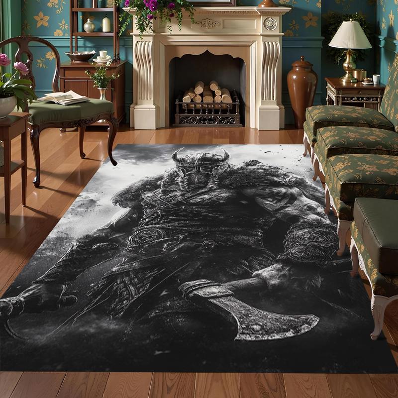 

Viking Warrior Carpet Mat Rug Home Decoration Living Room Bedroom Floor Decor Nordic Style Non Slip Rugs Carpets for Living Room 30x50cm