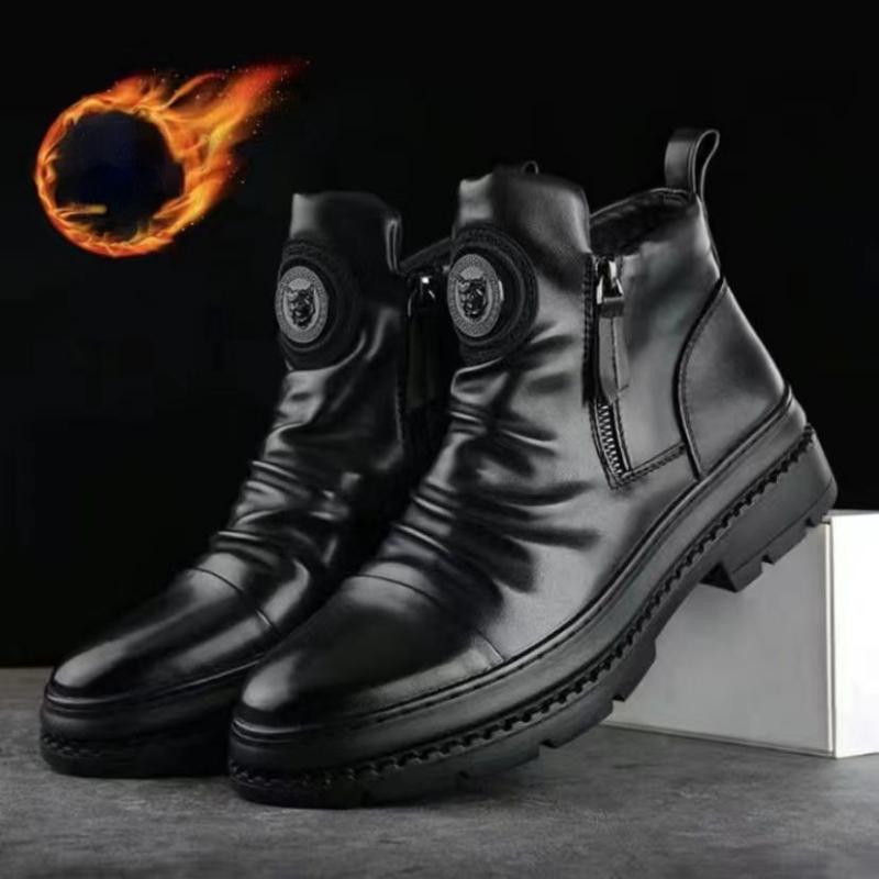 Luxury Men's Martin Style High Top Men Shoes  Motorcycle Leather Boots Zipper Retro Men's Boots Zapatillas Hombre