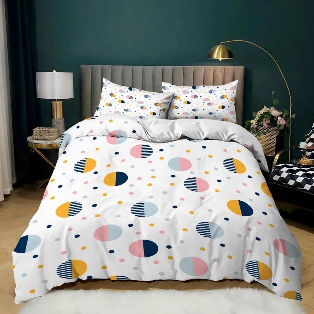 Mode Bunte Punkte Schmetterlinge Bettbezug Cartoon Muster Bettwäsche Set Bettdecke Leinen Kissenbezüge Einzel Doppel Queen