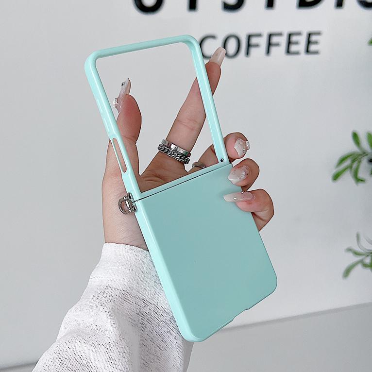 Candy Solid Color Glossy Case for Samsung Galaxy Z Flip 7 6  4 3 Zflip Flip7 Ultra Slim Soft TPU Shockproof Back Cover