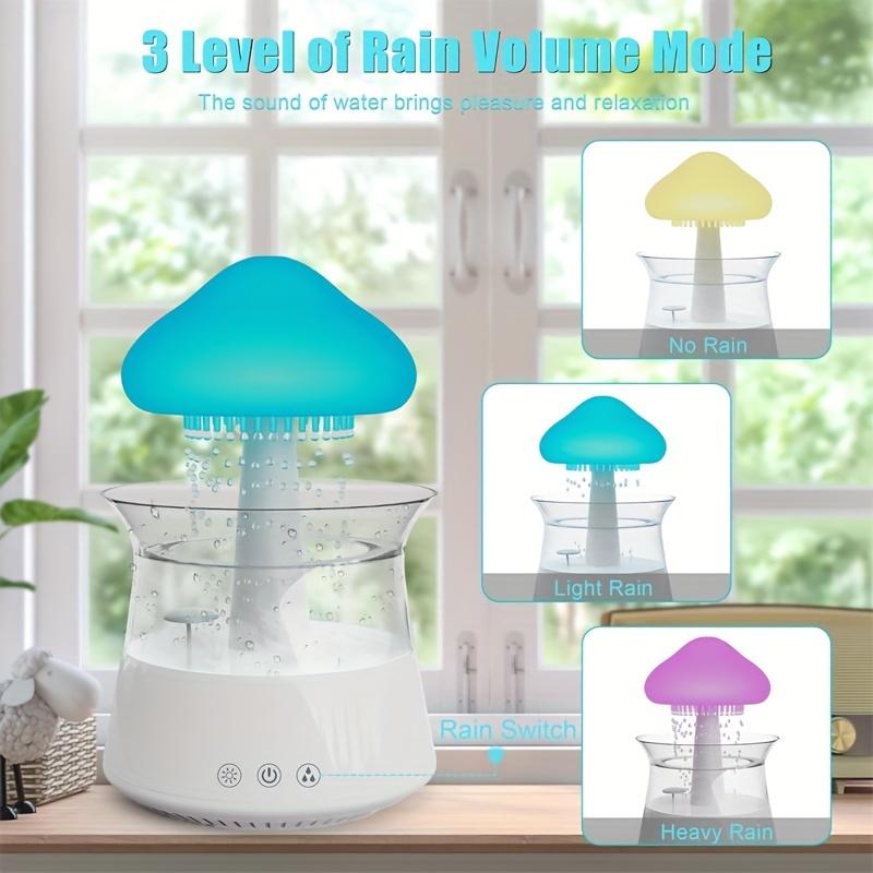 7-Color Rain Cloud Humidifier with Aromatherapy Function Essential Oil Compatible Rechargeable Auto Shut-Off Remote Control