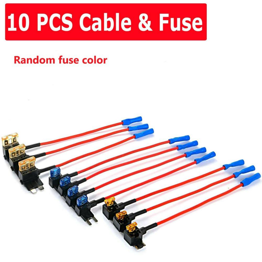 Add A Circuit Fuse Holder 5-30 A Black Red Useful Waterproof 10 Pcs With Blade With Connector Circuit Fuse Adapter