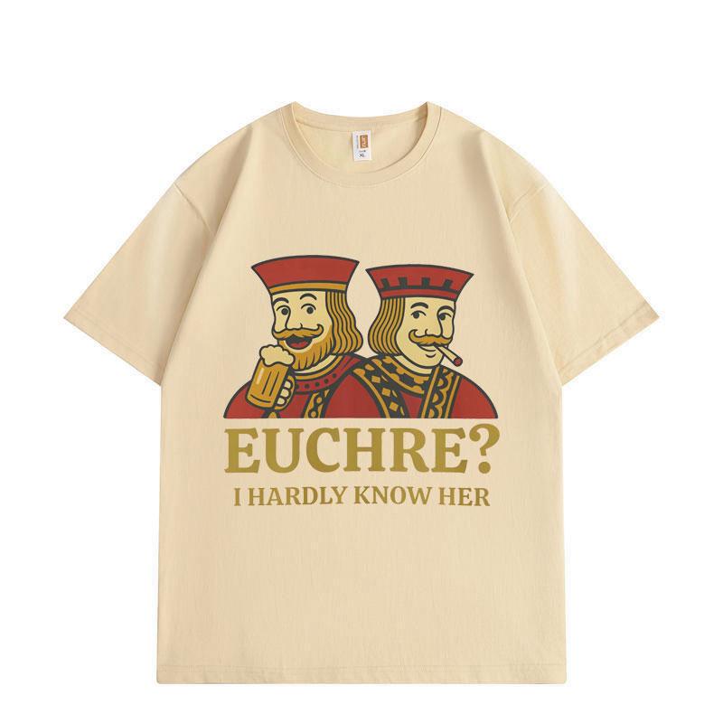 Funny Euchre Meme Graphic T-shirt Men Women Summer Fashion Vintage Short Sleeve T-shirts High Quality CottonT Shirt