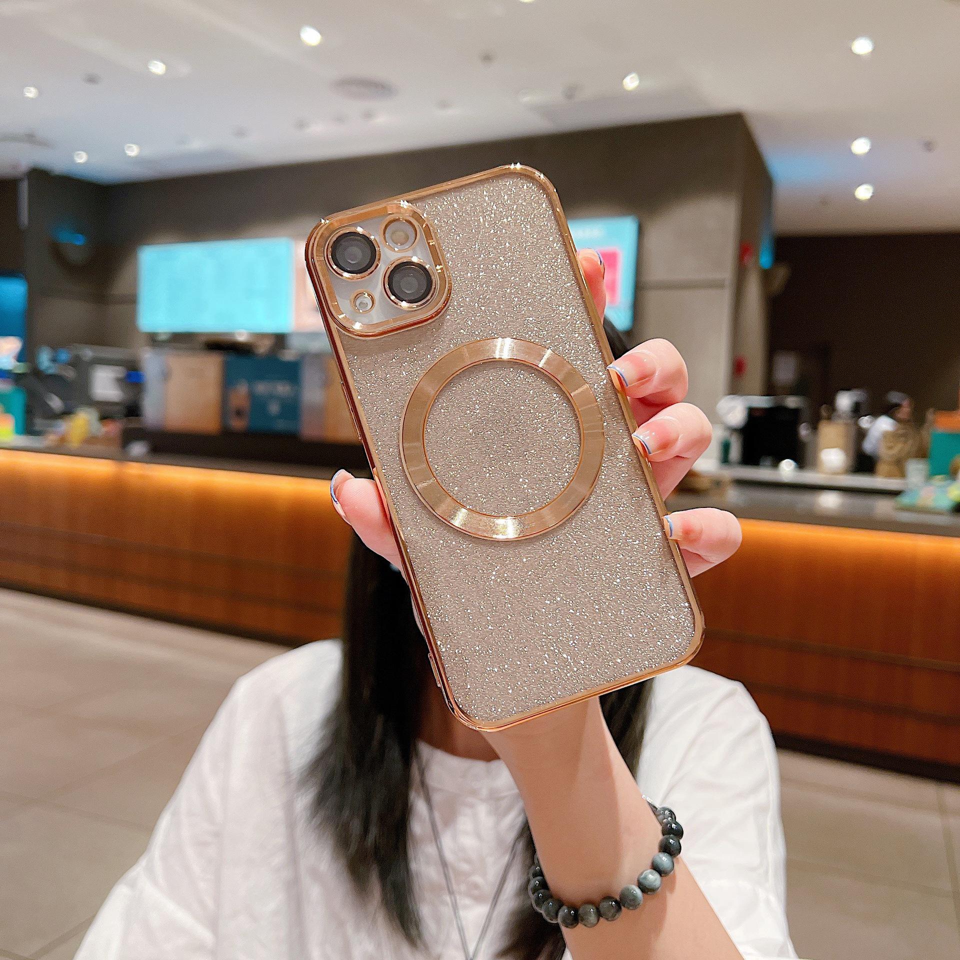 

Блестящий магнитный чехол для беспроводной зарядки для iPhone 15 Pro Max iPhone 17 Pro Max