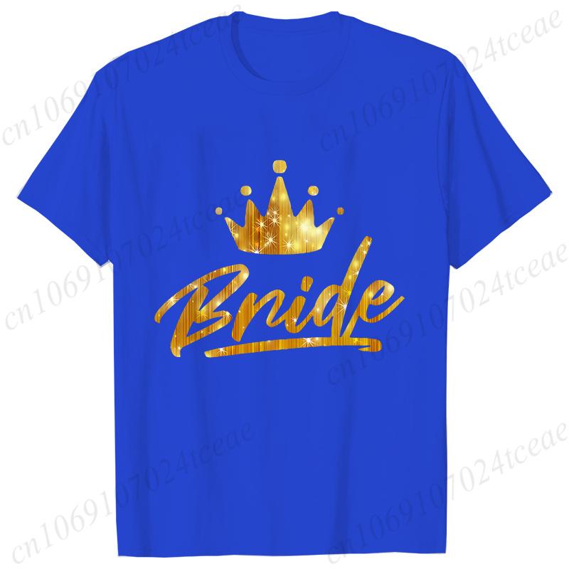 Team Bride TShirt Woman Bachelorette Single Farewell Party Blouses Bridal Shower Wedding Tops Casual ONeck Short Sleeved Tees