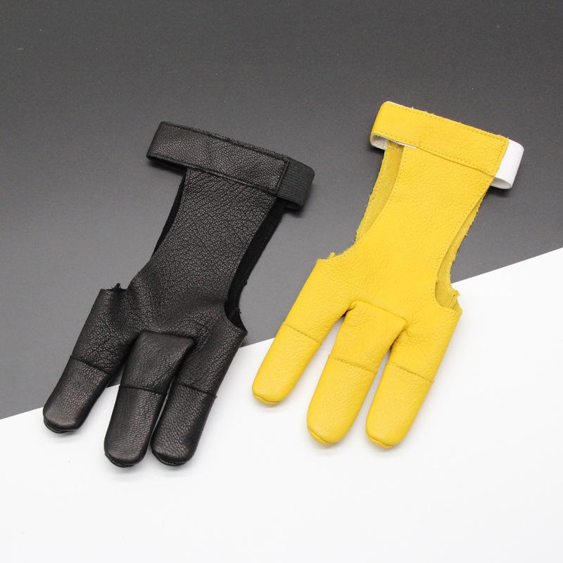 Hirschleder Bogenschießhandschuhe - Anti-Rutsch-Fingerschutz für erwachsene Jäger