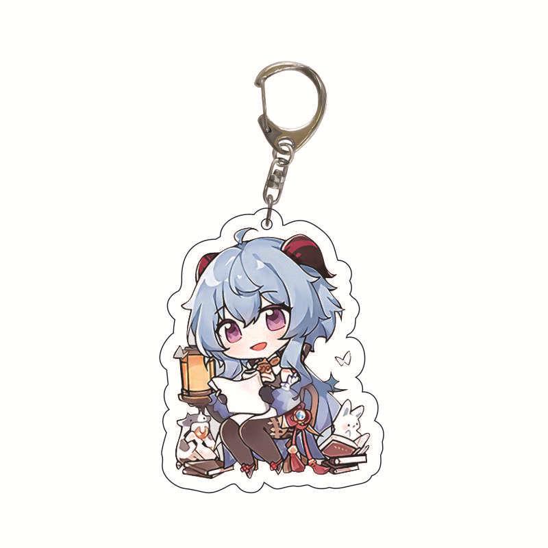 Genshin Impact 2D Keychain: Nilou, Nahida, Amber, Kaeya, Tighnari, Kazuha Pendant