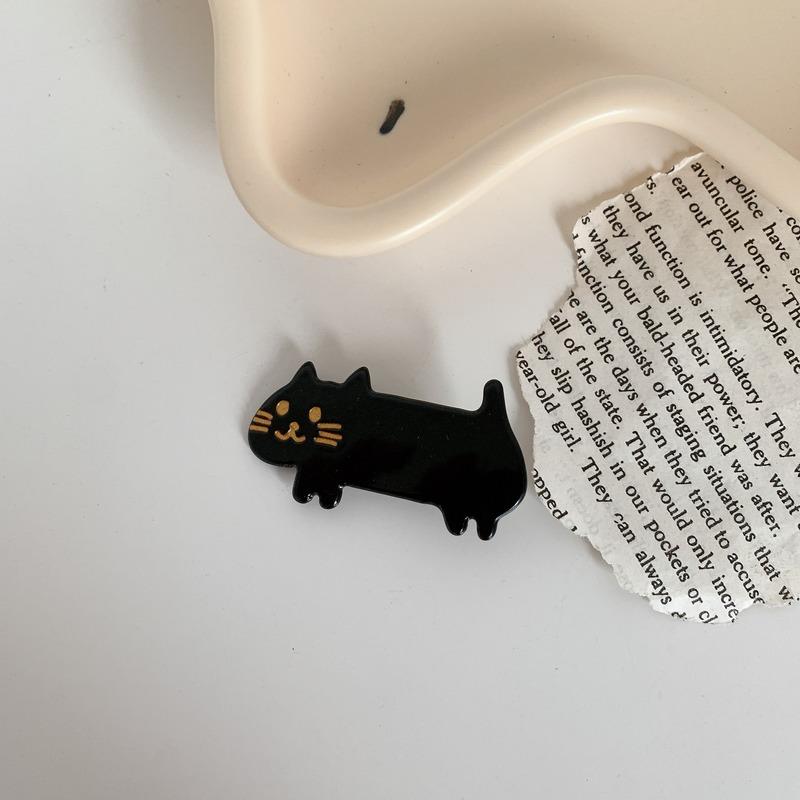 New Hair Clips for Girls Cute Cat Pattern Acetate Hair Clip Women Solid Color Hair Barrettes Hair Accessories Hairclip Gift