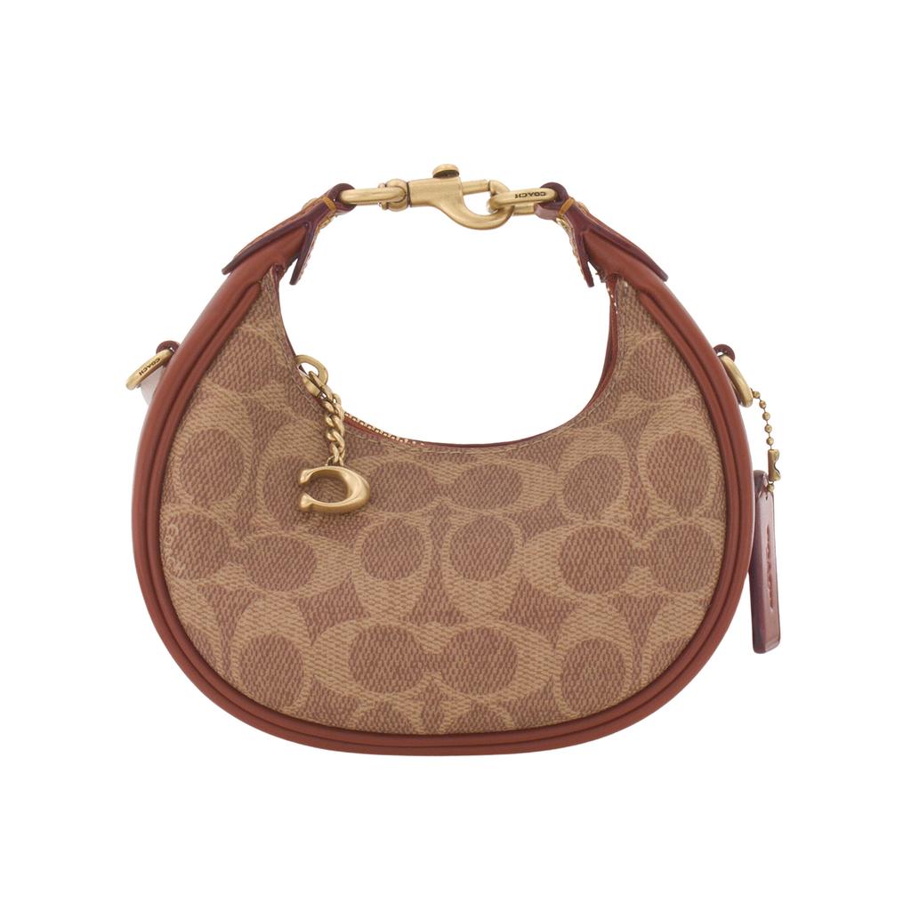 Coach Jonie 15 Chiusura Superiore con Zip Ecopelle con Pelle di Mucca Mini Borsa a Spalla Crossbody da Donna Marrone Giallo Rosso CR510-B4NQ4