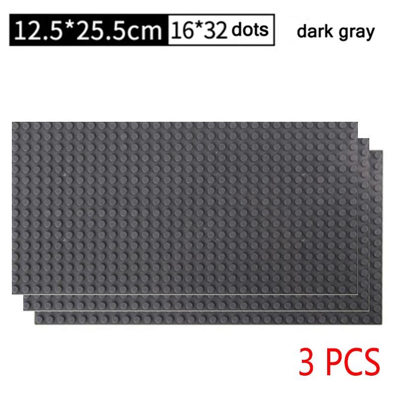 Non-Toxic 3Pcs Classic Base Plates Blocks 32X32 32X16 Dots Building Baseplates Bricks Assembly City Road Moc Friends City Toys