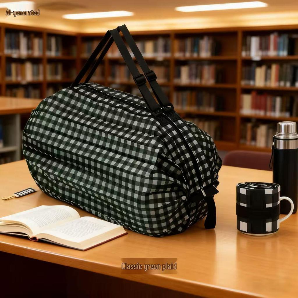 Miljövänlig japansk hopfällbar axelväska – Bärbar, Förstärkt matkasse & Resväska