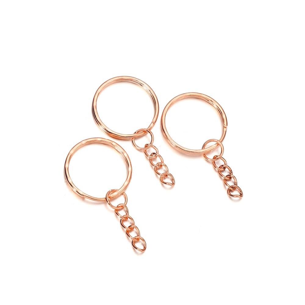 10 Teile/los 25mm Schlüssel Ring Schlüsselanhänger Gold Farbe Rhodium Runde Split Schlüsselbund Schlüsselanhänger für DIY Schmuck Machen Entdeckungen zubehör