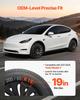 Hubcaps Wheel Covers for 2021-2024 Tesla Model Y, 19 Inch Set of 4 Wheel Rim Cover Hubcaps OEM Style Replacement, R19 Size Snap On Car Hub Caps,