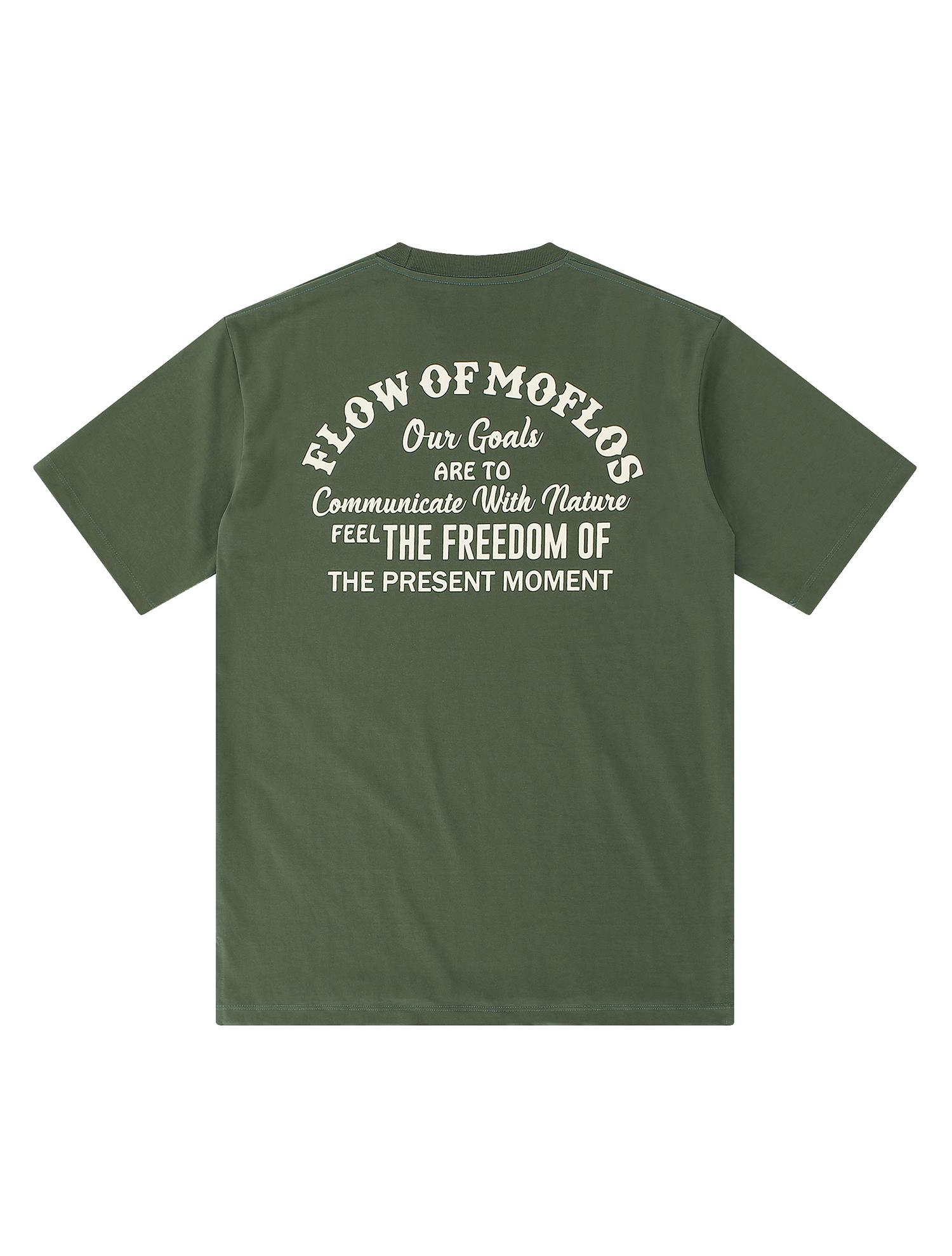 Mofros Arch Typography T-Shirt Khaki S