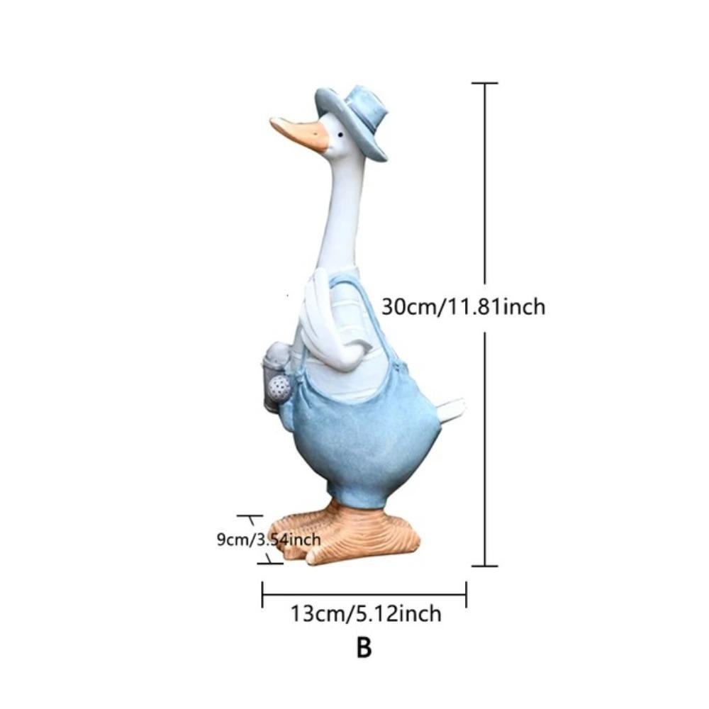 Duck Sculpture Artificial Garden Sculpture Resin Novelty Garden Statues  Patio Outdoor Decor